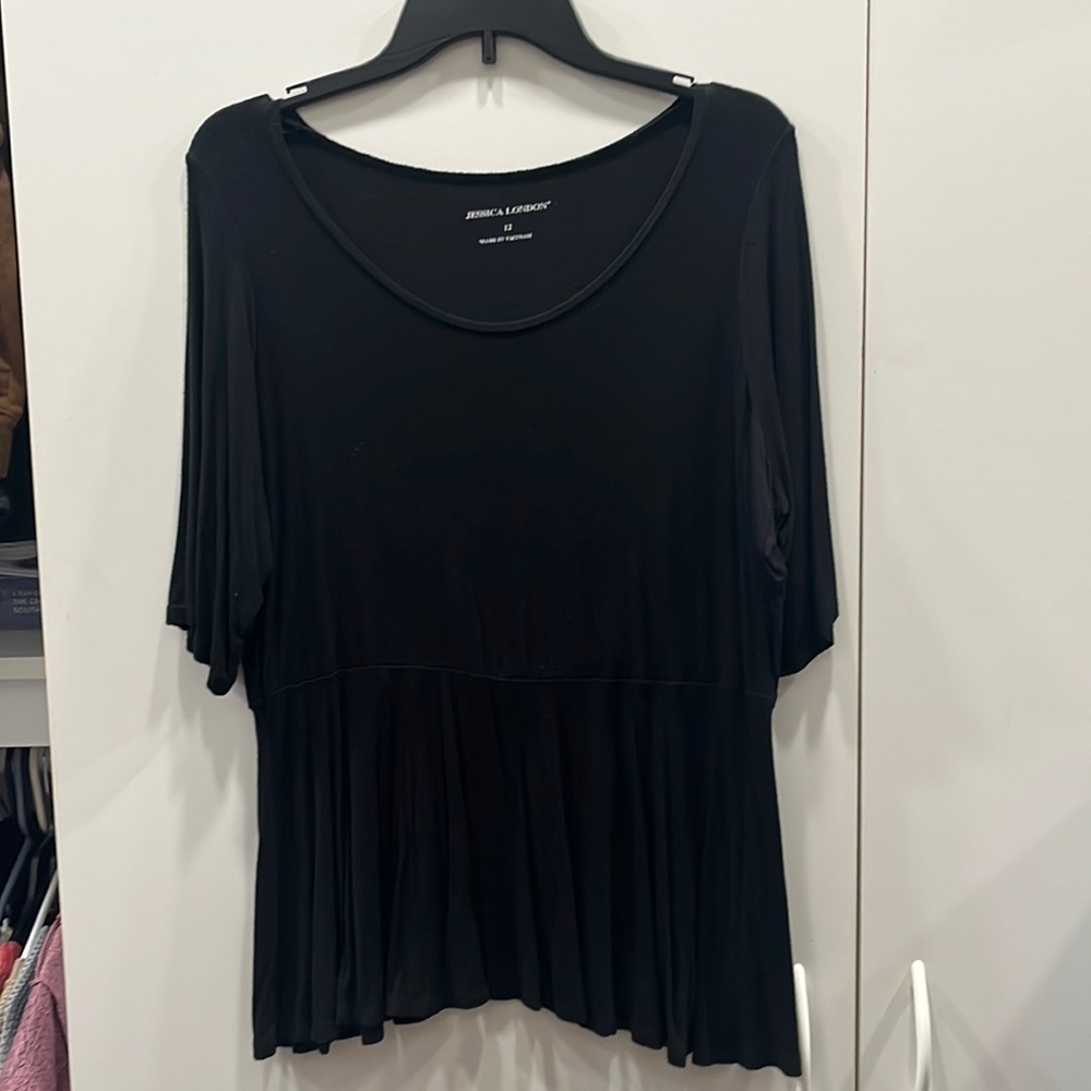 Jessica London Black drop waist top